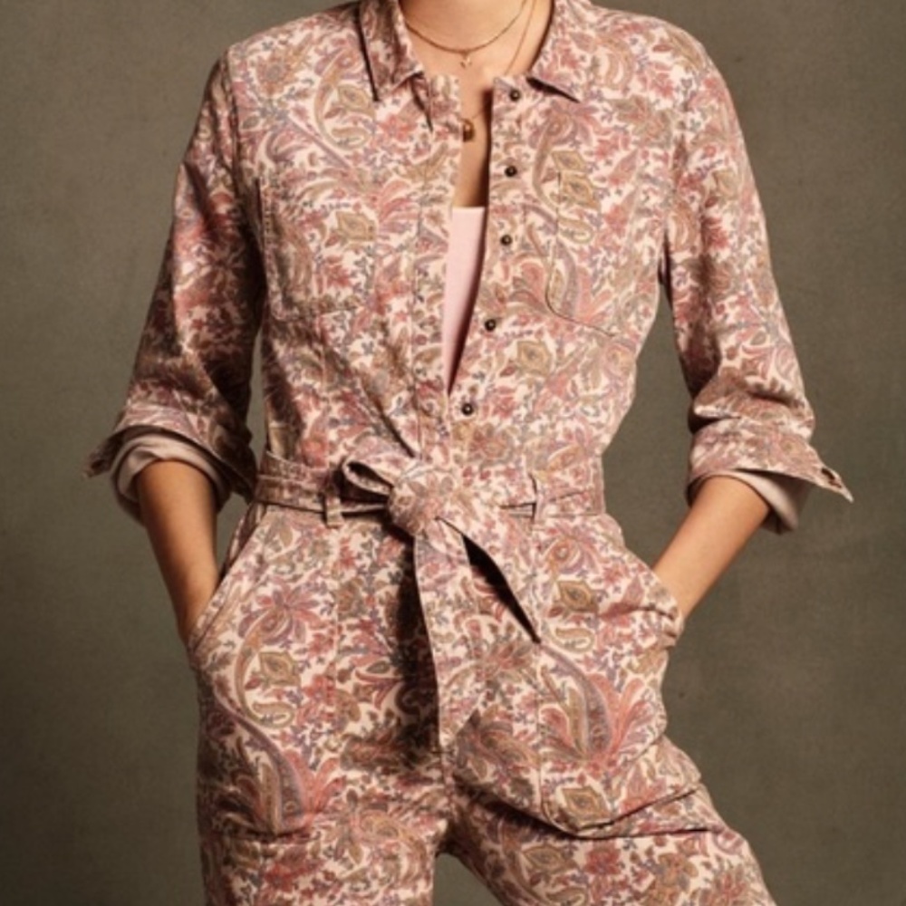 NWT Anthropologie Paisley Utility Jumpsuit Medium